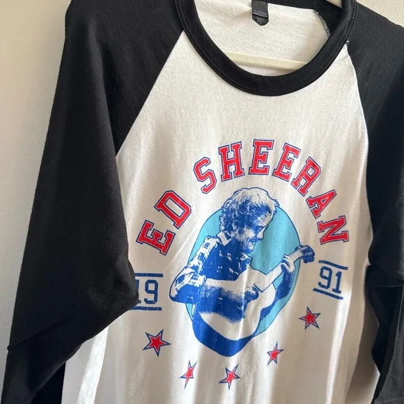Ed Sheeran Official Merchandise • 1991 Raglan Baseball Concert Band Tee‎ Sz Med - Picture 3 of 7